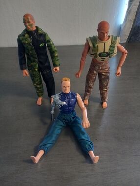 3 Vintage Max Steel Action Figures With Flaws 12 Inches